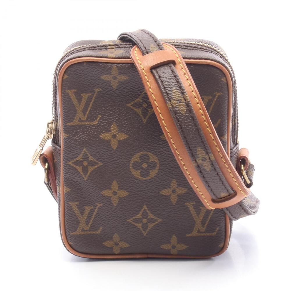 Louis Vuitton Danube Monogram Canvas Leather Shoulder Bag Brown